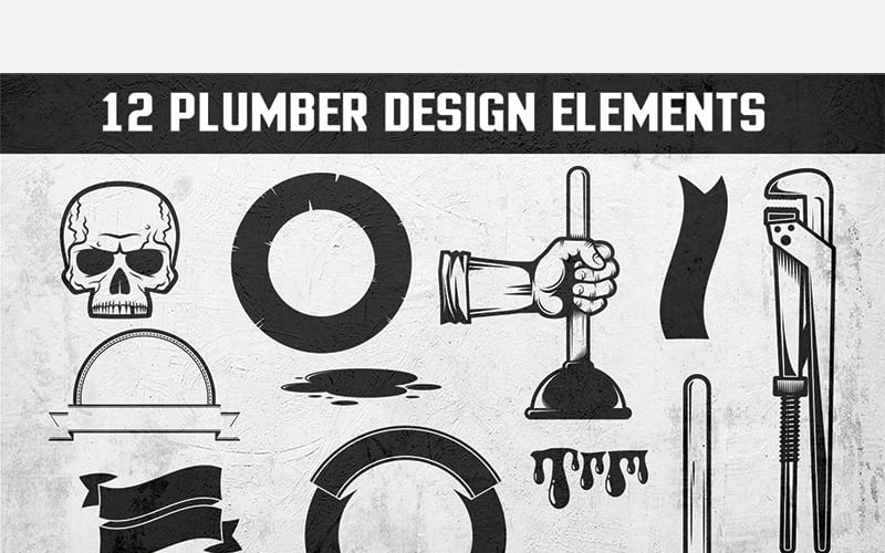 Download Иллюстрация "Plumbing Retro Emblem - Illustration" / Plumbing Retro Emblem - Illustration - Иллюстрация на тему графика emblem badge label illustration banner professional poster stamp ribbon symbol