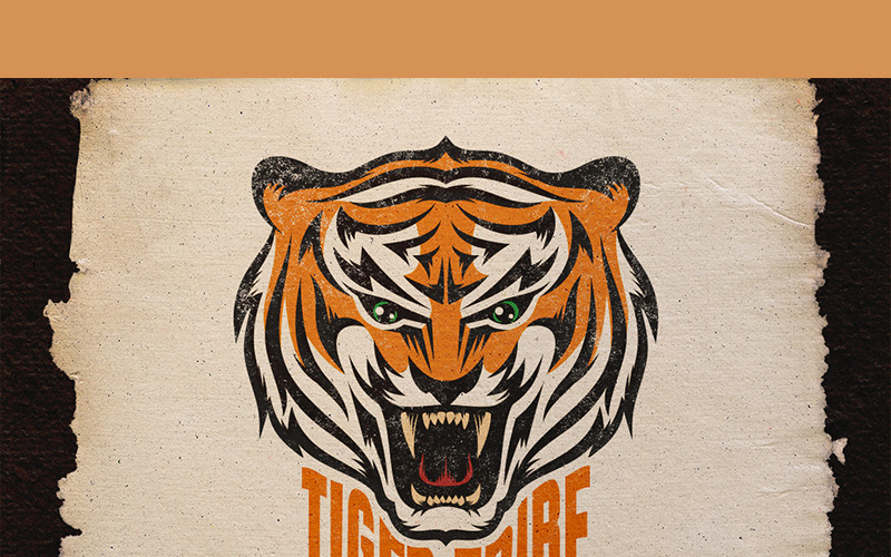 Download Иллюстрация "Tiger Mascot - Illustration" / Tiger Mascot - Illustration - Иллюстрация на тему графика emblem badge label illustration banner professional poster stamp ribbon symbol