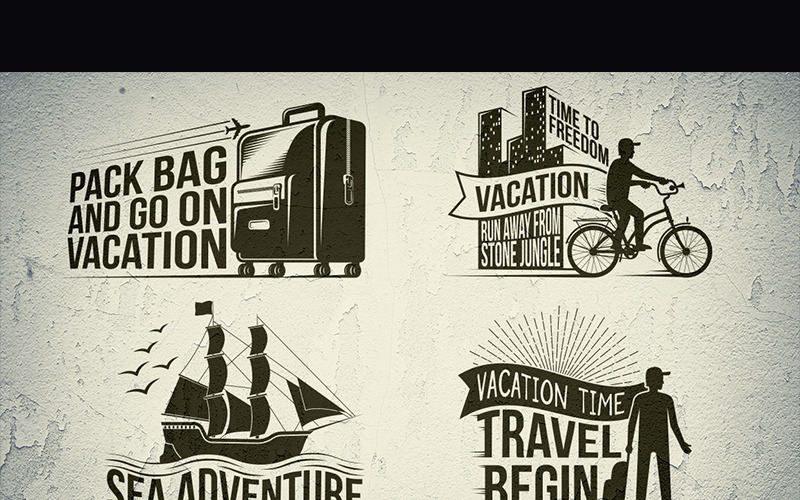 Vacation Adventure Travel Emblem - Illustration