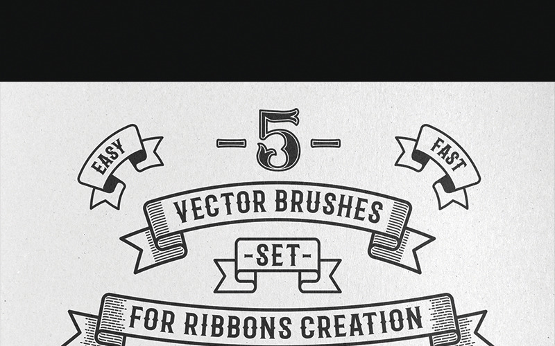 Download Иллюстрация "Vintage Ribbon Vector Brushes - Illustration" / Vintage Ribbon Vector Brushes - Illustration - Иллюстрация на тему графика emblem badge label illustration banner professional poster stamp ribbon symbol