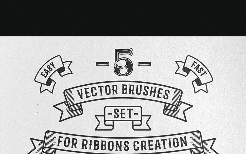 Vintage Ribbon Vector Brushes - Illustration