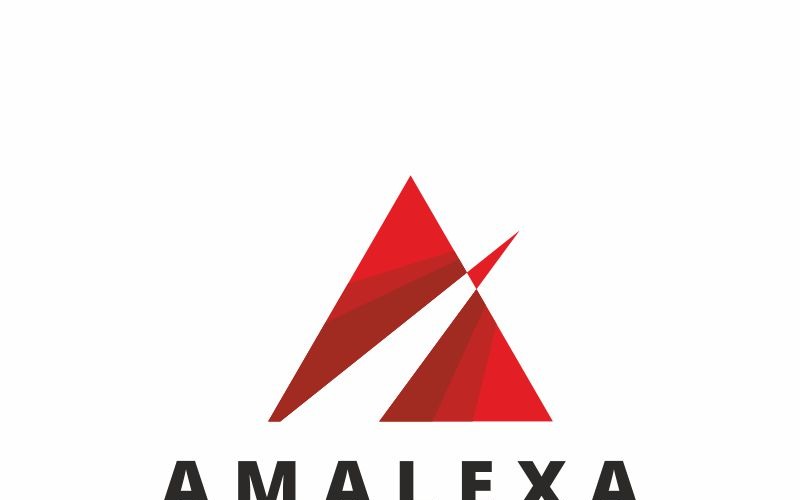 Download Шаблон логотипа "Amalexa Logo Template" / Amalexa Logo Template - Шаблон логотипа на тему графика 3d a a logo symbol letter red triangle aero aerospace airplane black orange plane sf space fire best bold brand
