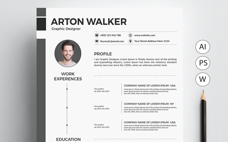 Arton Walker CV-sjabloon