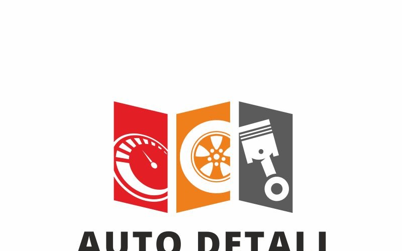 Download Шаблон логотипа "Auto Parts Logo Template" / Auto Parts Logo Template - Шаблон логотипа на тему графика body part car fix inspection logo painting race check up engine garage motor piston professional repair rims speed sports steering