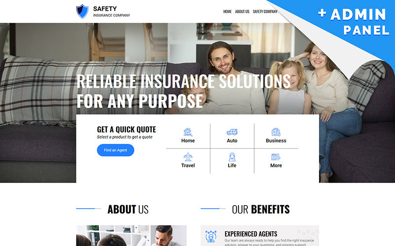 Bezpečnost - šablona vstupní stránky pojištění