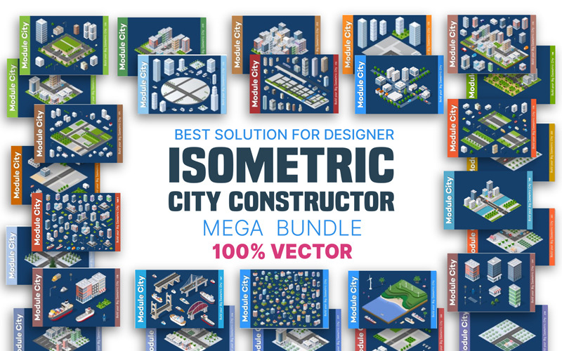 Download Иллюстрация "City Isometric - Illustration" / City Isometric - Illustration - Иллюстрация на тему графика block city isometric street architecture illustration area building house urban vector modern map construction design town 3d estate business set