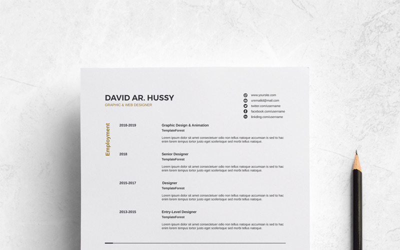 Download Резюме "David Ar. Hussy Resume Template" / David Ar. Hussy Resume Template - Резюме на тему графика professional resume cv creative resume template minimalist modern cv clean professional for word minimal best cv white gray one colour