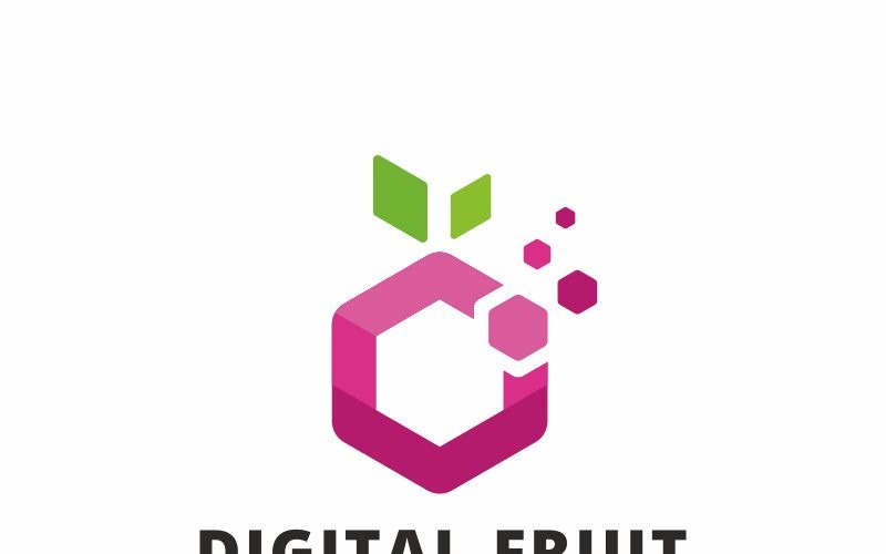 Download Шаблон логотипа "Digital Fruit Logo Template" / Digital Fruit Logo Template - Шаблон логотипа на тему графика agency apple box fruit business cube cubic cubical data design digital electonic engineer food hexa hexagon it juicy modern orange