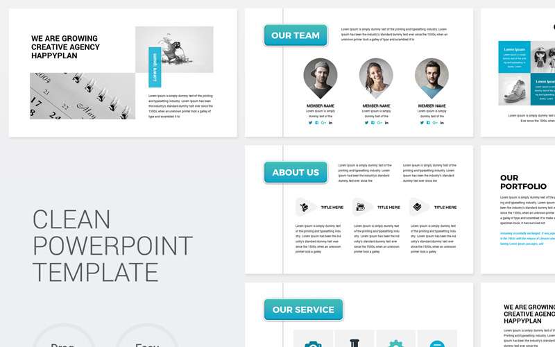 Empresa limpia plantilla de PowerPoint