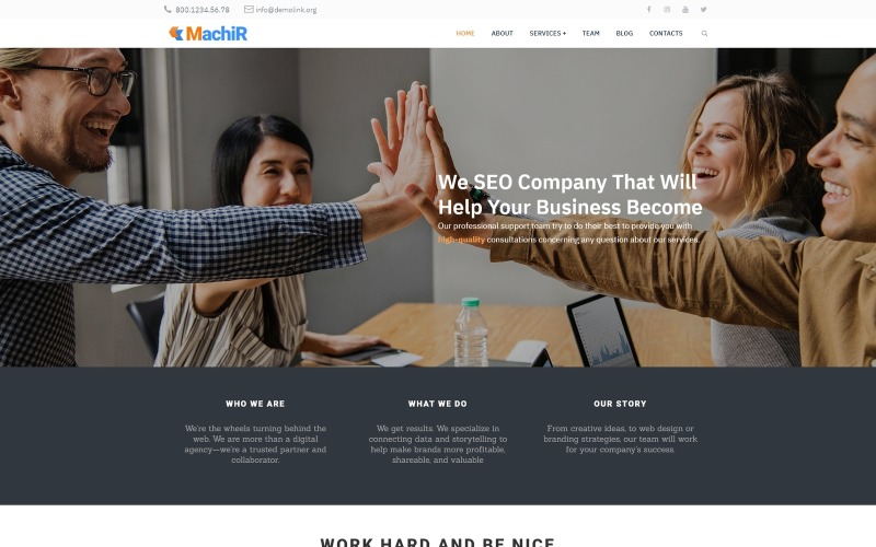Machir - Многоцелевая современная тема WordPress Elementor для агентства цифрового маркетинга