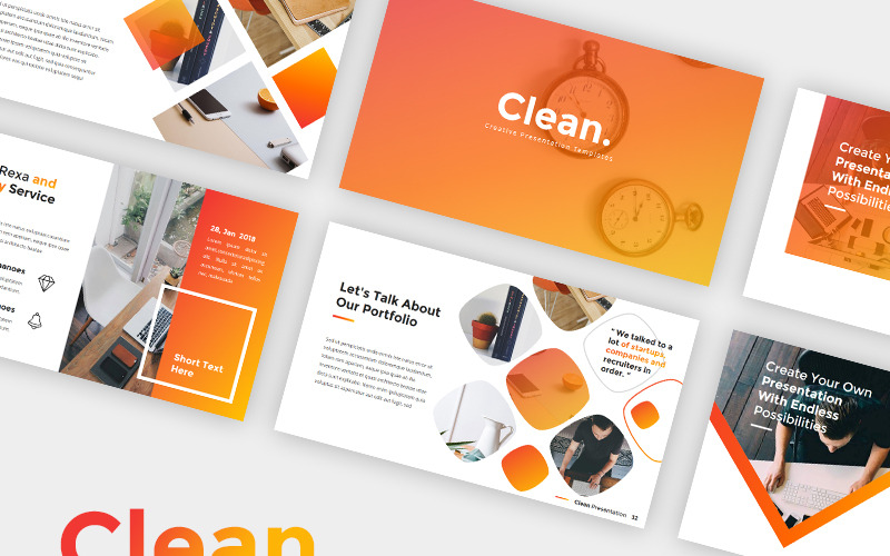 Modello PowerPoint creativo pulito