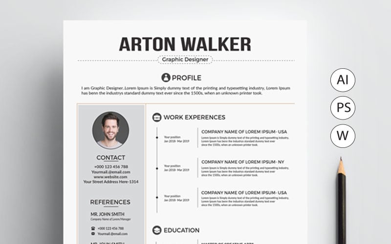 Modelo de currículo de Arton Walker