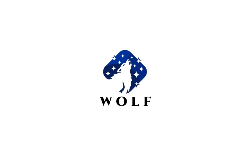 Modelo de logotipo de lobo