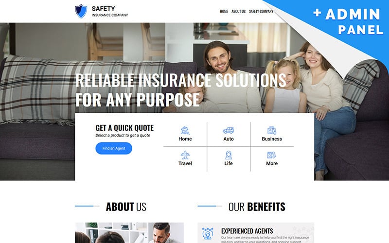 Segurança - Modelo de página de destino de seguro