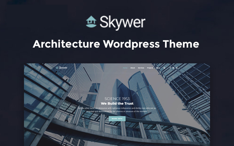 Skywer - Architektura uniwersalny nowoczesny motyw WordPress Elementor