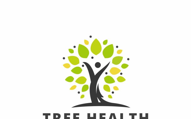 Download Шаблон логотипа "Tree Health Logo Template" / Tree Health Logo Template - Шаблон логотипа на тему графика blooming brand branding detente flowering flowers green group happy health healthy human identity jubilant leaf leaves medical natural nature organic
