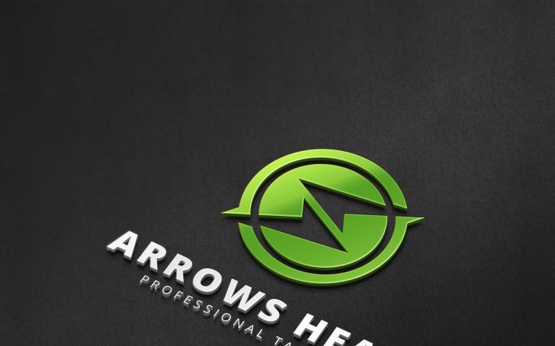 Download Шаблон логотипа "Arrows Head Logo Template" / Arrows Head Logo Template - Шаблон логотипа на тему графика abstract agency arrow arrows bold brand branding business direction fold folding group high identity marketing media place point professional real
