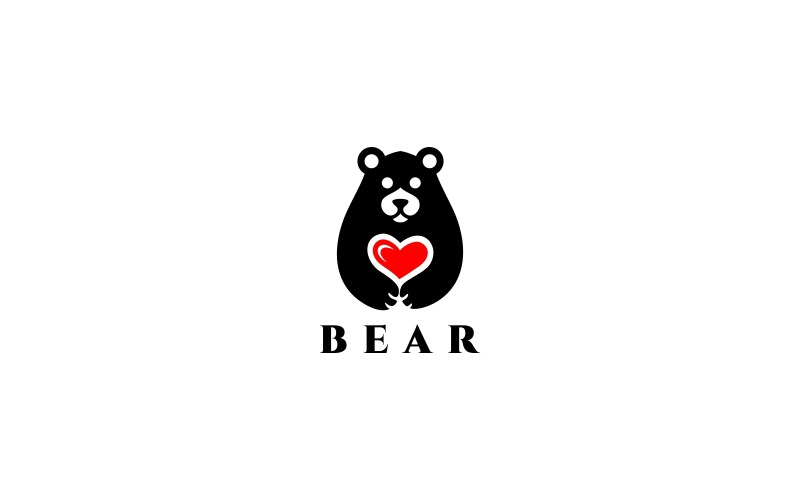 Download Шаблон логотипа "Bear Heart Logo Template" / Bear Heart Logo Template - Шаблон логотипа на тему графика animals app bank bear logo brand branding business colorful company finance game invest investment investments minimal minimalist new year organization,heart,bear,love,logo,agency,animal,anim