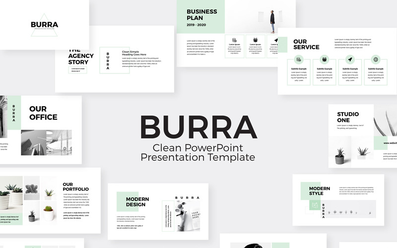 Burra Clean Simple Presentation Шаблон PowerPoint
