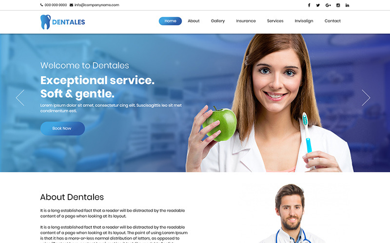 Dentales - Çok Amaçlı Dental PSD Şablonu