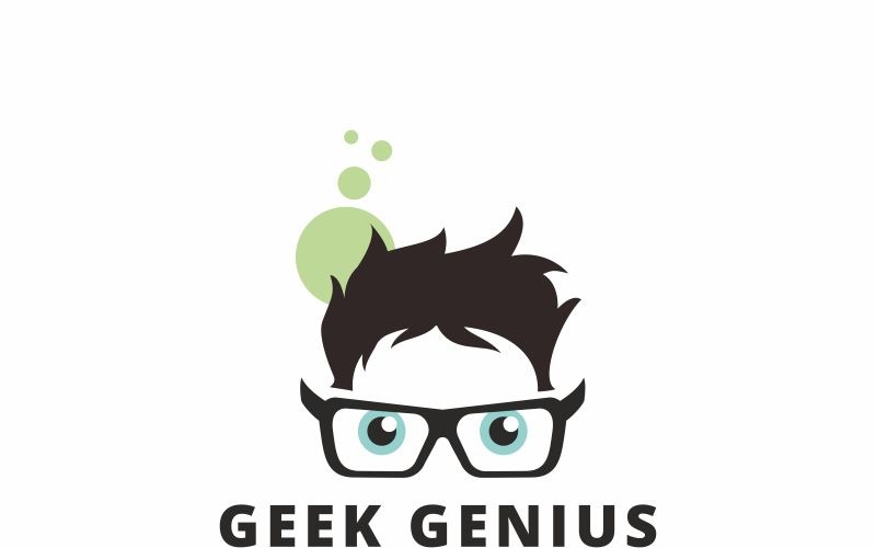 Download Шаблон логотипа "Geek Genius Logo Template" / Geek Genius Logo Template - Шаблон логотипа на тему графика blog boy brand branding business code company creative creativity design different enthusiast geek genius glasses illustration learning logo logotype media