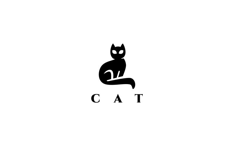 Modèle de logo de chat