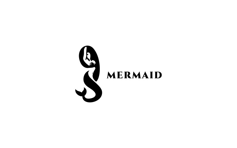 Modelo de logotipo da sereia