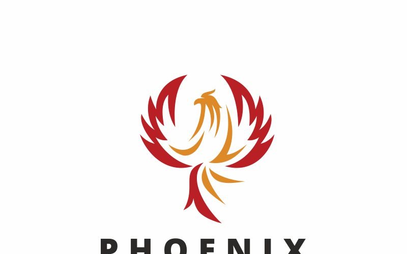 Download Шаблон логотипа "Phoenix Logo Template" / Phoenix Logo Template - Шаблон логотипа на тему графика art bird brand branding business city company eagle fantastic fire flame fly gold group identity legend light phoenix print ready