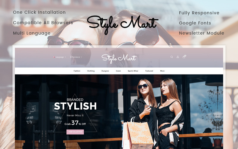 шаблон модного магазина opencart