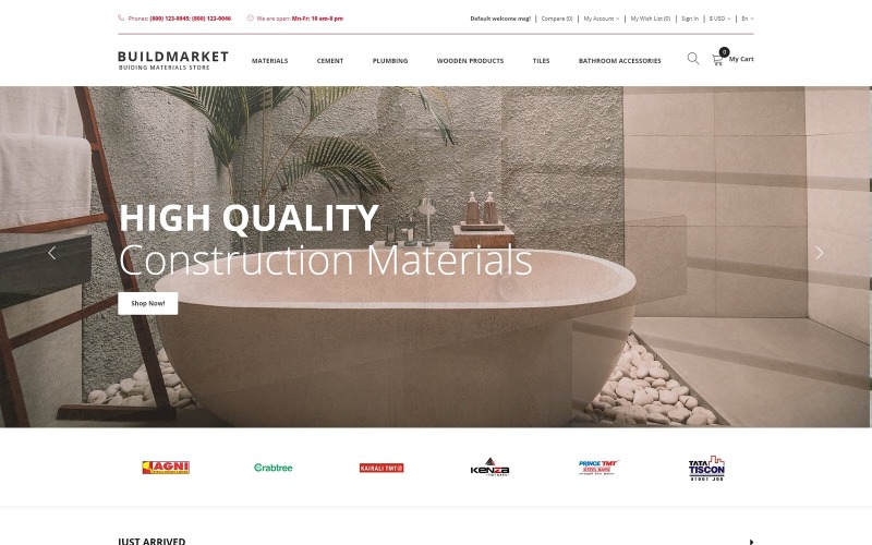 BuildMarket - OpenCart-Vorlage für Baustoffe reinigen