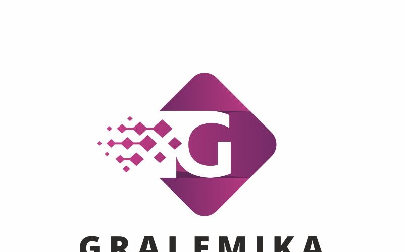 Download Шаблон логотипа "Gralemika Logo Template" / Gralemika Logo Template - Шаблон логотипа на тему графика agency alphabet arrow business c character characters clean company consulting corporate flat g grow growing growth letter logo market marketing