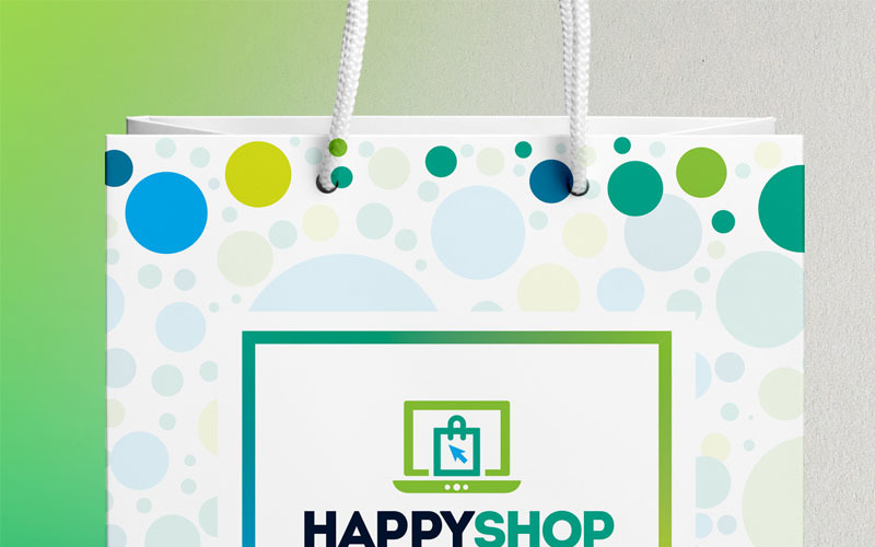 Modelo de design de sacola de compras - modelo de identidade corporativa