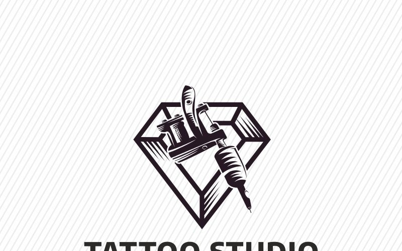 Modelo de logotipo do estúdio de tatuagem