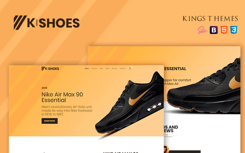 Modelo de página de destino K-shoes
