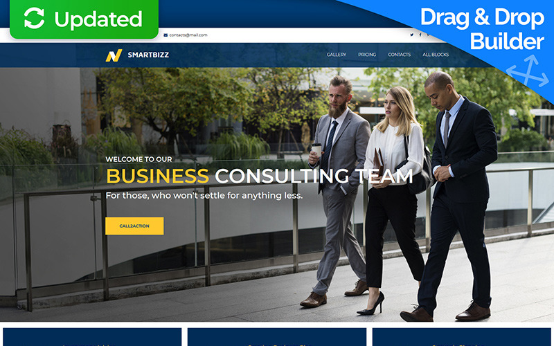 SmartBizz - modelo de página inicial de consultoria de negócios