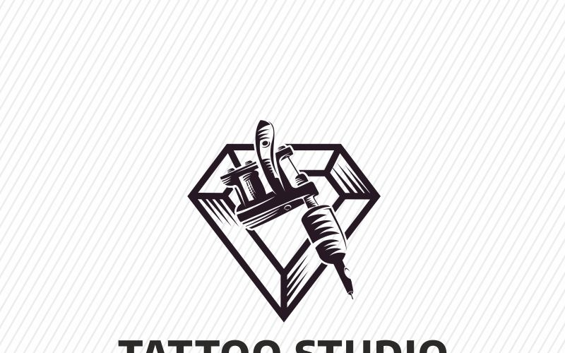 Download Шаблон логотипа "Tattoo Studio Logo Template" / Tattoo Studio Logo Template - Шаблон логотипа на тему графика anchor badge brass-knuckles craft crown design element emblem equipment label letter machine old retro ribbon seal shop sign skull stamp