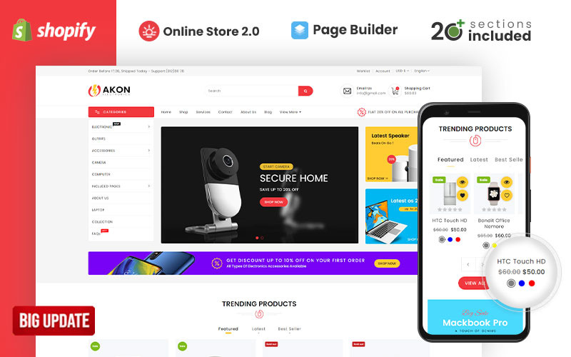 Akon Electronics Shopify-thema