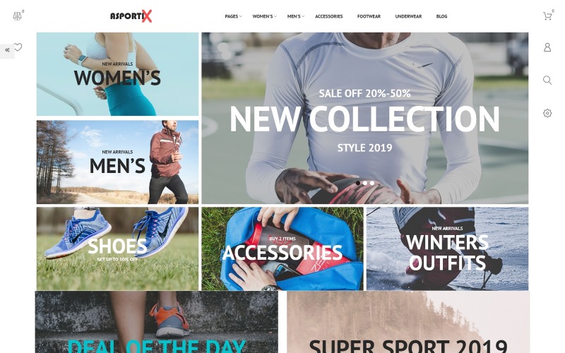 Asportix - Магазин спортивного инвентаря Clean Bootstrap Тема Ecommerce PrestaShop