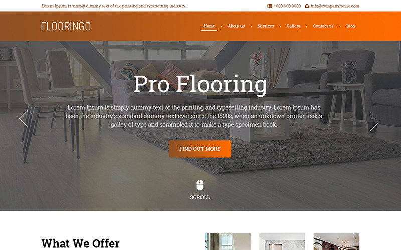 Download PSD шаблон "Flooringo - Multipurpose Flooring PSD Template" / Flooringo - Multipurpose Flooring PSD Template - PSD шаблон на тему графика flooring interior house theme template psd photoshop