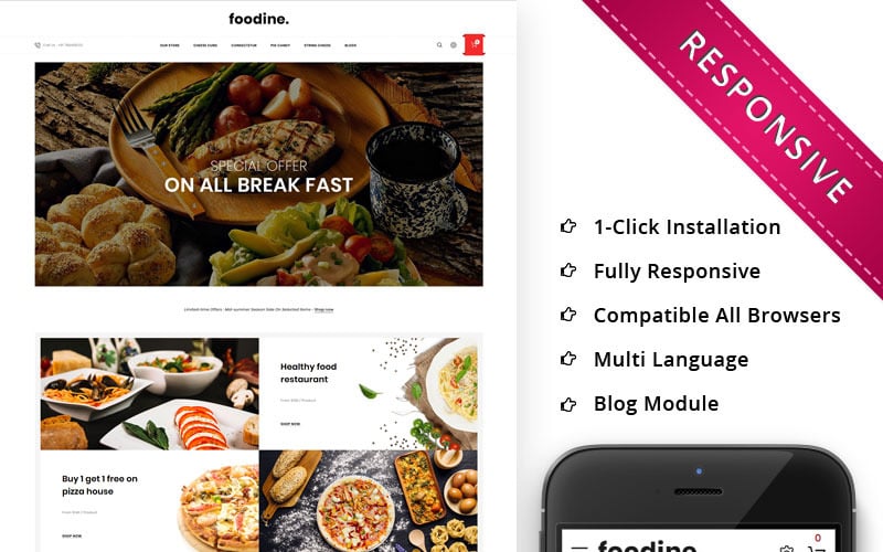 Foodine - The Pizza Shop OpenCart Template