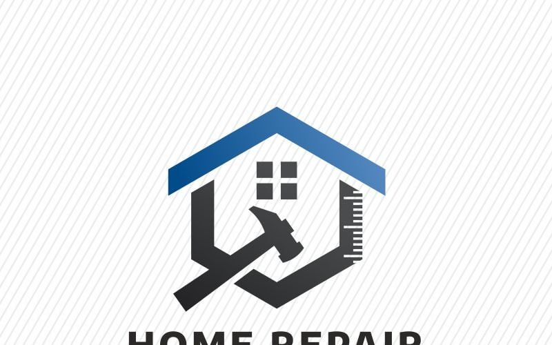 Download Шаблон логотипа "Home Repair Logo Template" / Home Repair Logo Template - Шаблон логотипа на тему графика brand branding builder building business carpenter company construction contractor hammer home house frame identity measure print ready renos renovation repair