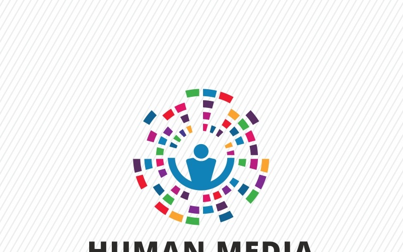 Download Шаблон логотипа "Human Pixel Logo Template" / Human Pixel Logo Template - Шаблон логотипа на тему графика advisor agency brand branding business circular company consulting corporate corporative data head human identity it network people pixel pixels print