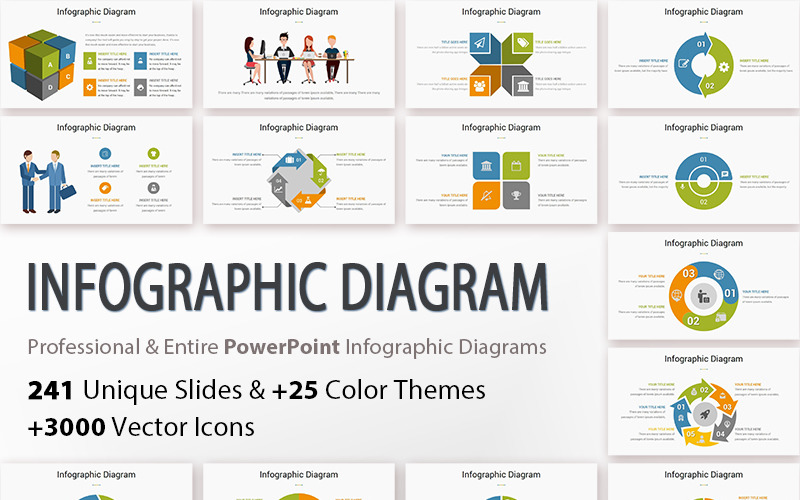 Modello PowerPoint con diagrammi infografici
