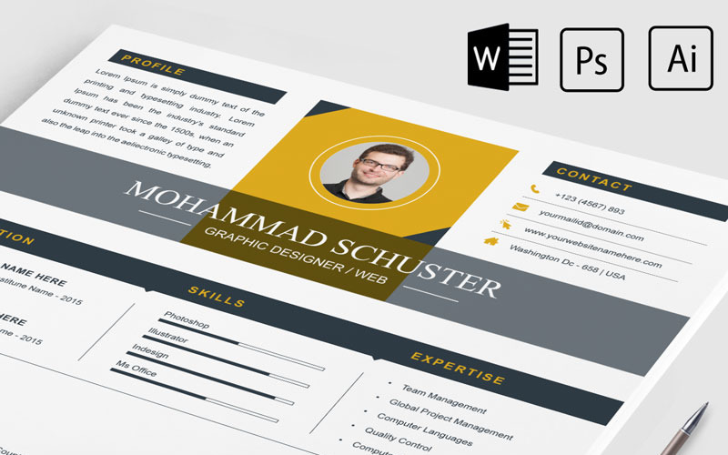 Download Резюме "Mohammad Schuster Resume Template" / Mohammad Schuster Resume Template - Резюме на тему графика 