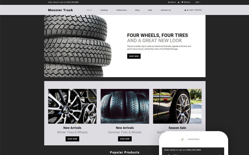 Monster Truck - Auto Parts Clean Theme Shopify