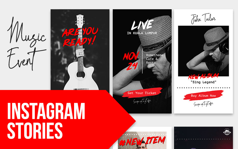 Download Шаблон для соцсетей "10 Music & Event - Instagram Stories Social Media Template" / 10 Music & Event - Instagram Stories Social Media Template - Шаблон для соцсетей на тему графика instagram social media psd photoshop template music event instagram stories music event ticket product sale discount cover banner branding professional