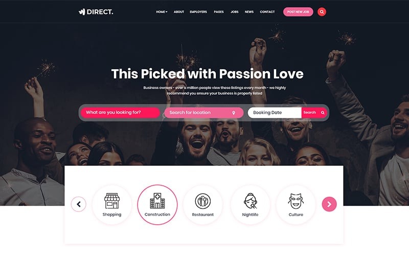 Přímé - Šablona PSD adresáře