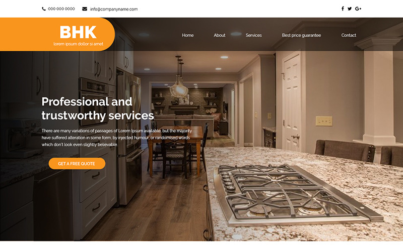 Download PSD шаблон "BHK - Multipurpose Remodeling PSD Template" / BHK - Multipurpose Remodeling PSD Template - PSD шаблон на тему графика home house kitchen bathroom remodeling psd photoshop theme template