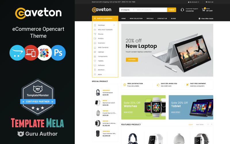 Caveton - Mega Mağaza OpenCart Şablonu