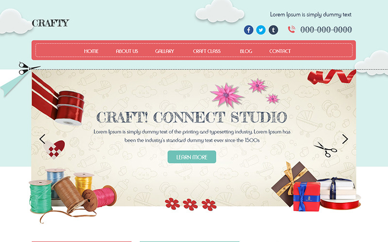 Download PSD шаблон "Crafty - Multipurpose Craft & Gift PSD Template" / Crafty - Multipurpose Craft & Gift PSD Template - PSD шаблон на тему графика gift craft template theme psd photoshop